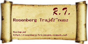Rosenberg Trajánusz névjegykártya
